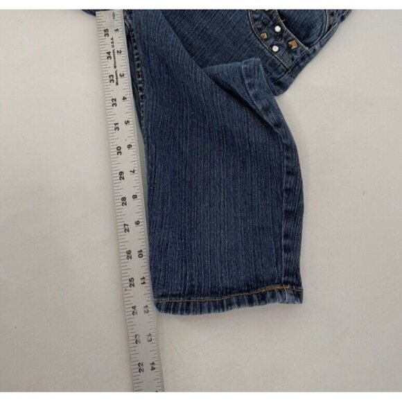 Vtg Disney Hannah Montana Girl’s Denim Embellished Bermuda Shorts Sz 12 Y2K - Picture 6 of 6